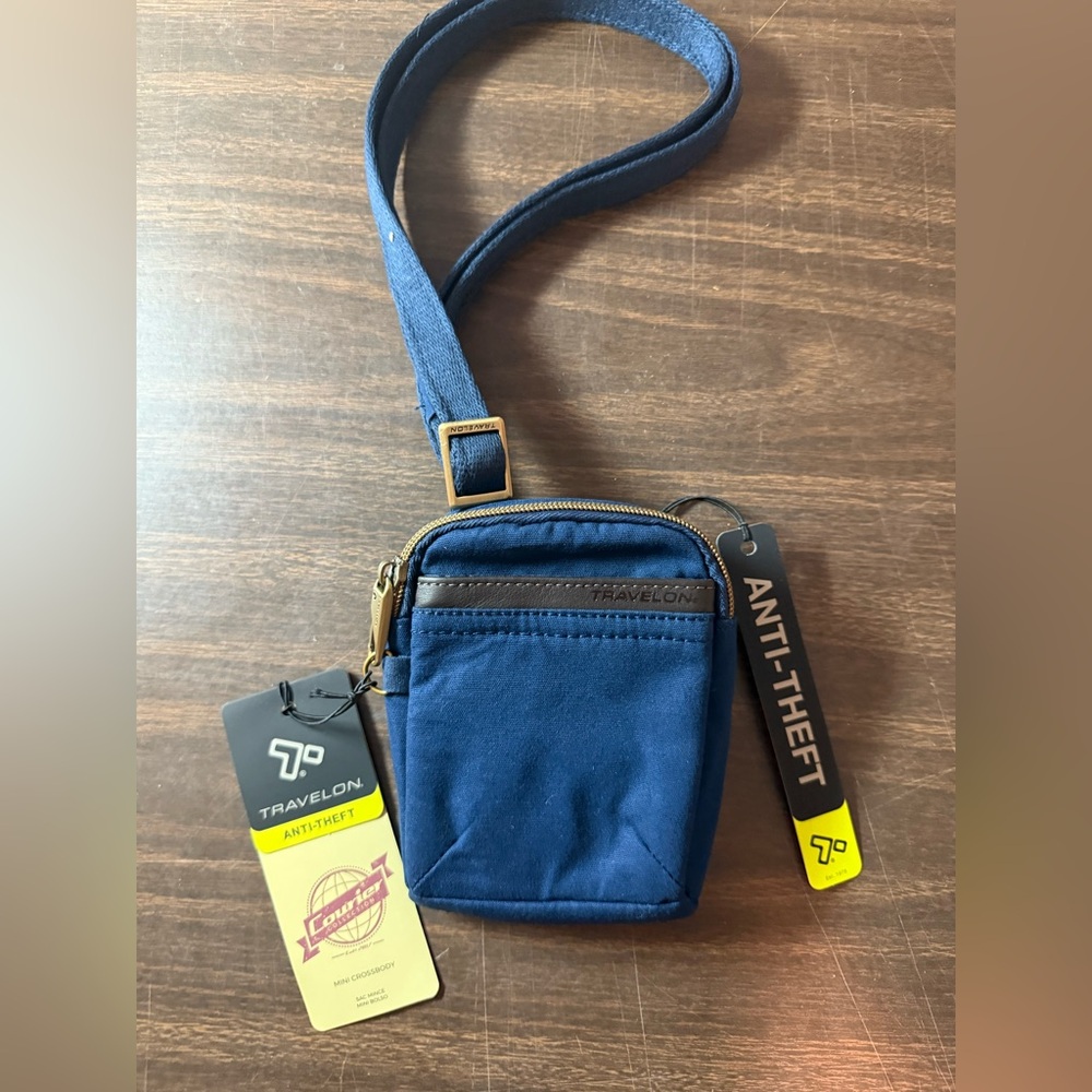 Travelon Anti-Thef Mini Crossbody Travel Bag NWT Blue